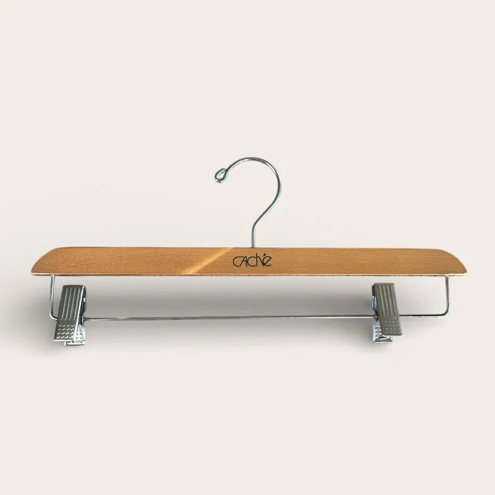 Cache Wooden Pants Hanger with Metal Clips - Set of 6